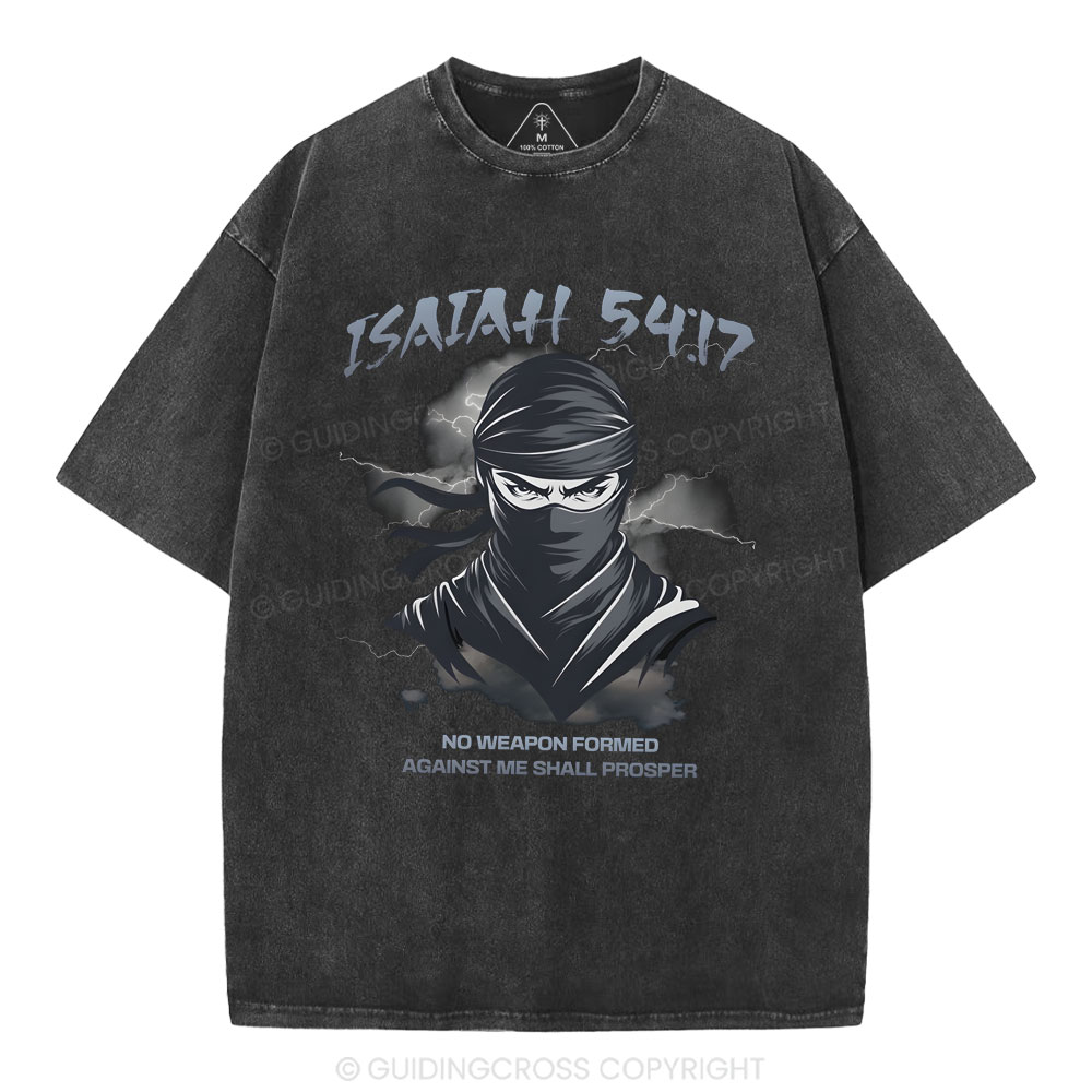 No Weapen Formed Christian Washed T-Shirt