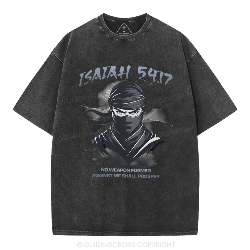 No Weapen Formed Christian Washed T-Shirt