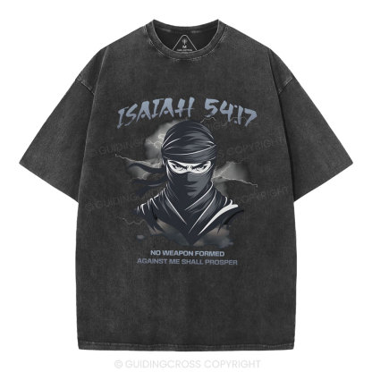 No Weapen Formed Christian Washed T-Shirt