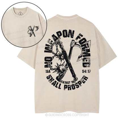 No Weapen Formed Christian Washed T-Shirt