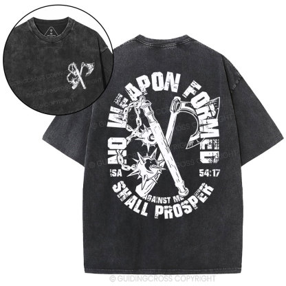No Weapen Formed Christian Washed T-Shirt