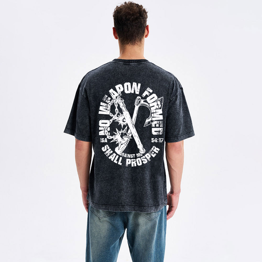 No Weapen Formed Christian Washed T-Shirt