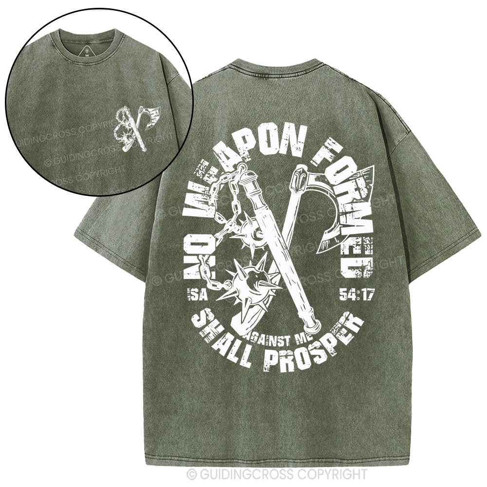 No Weapen Formed Christian Washed T-Shirt