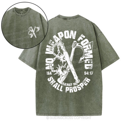 No Weapen Formed Christian Washed T-Shirt