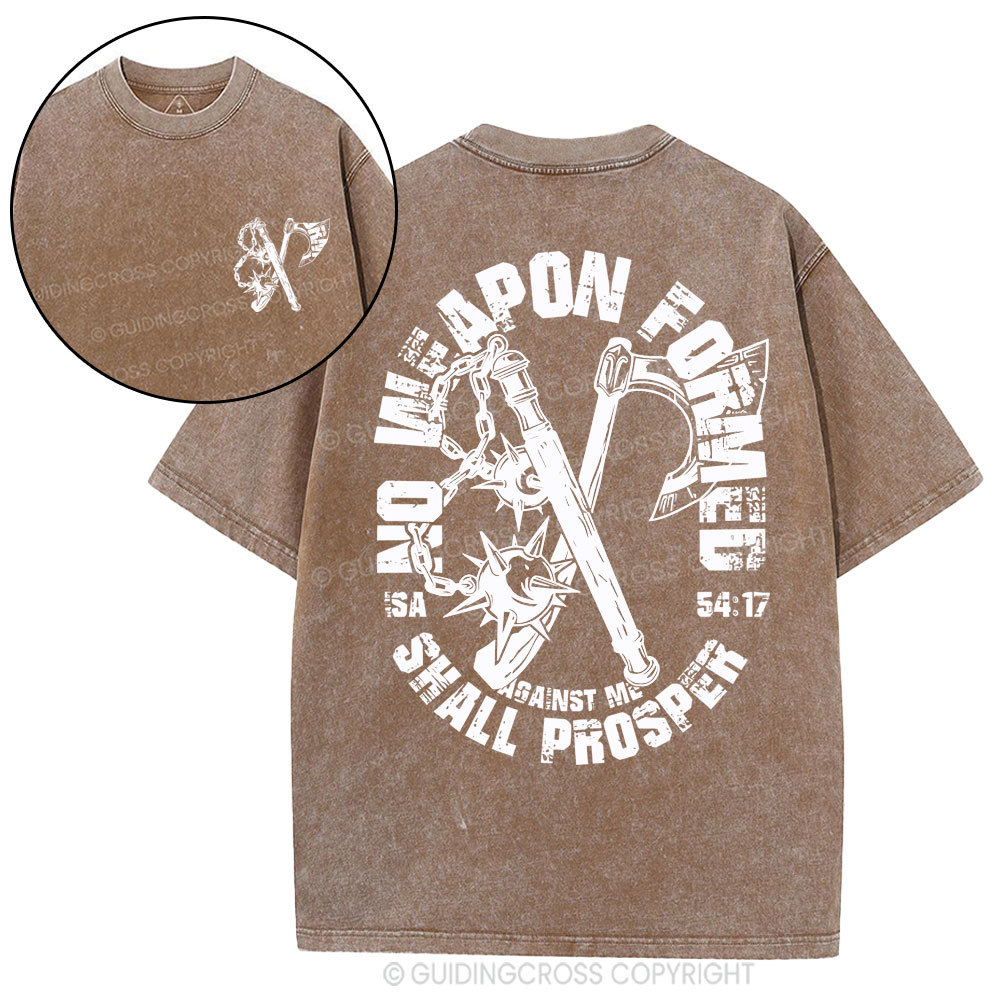 No Weapen Formed Christian Washed T-Shirt