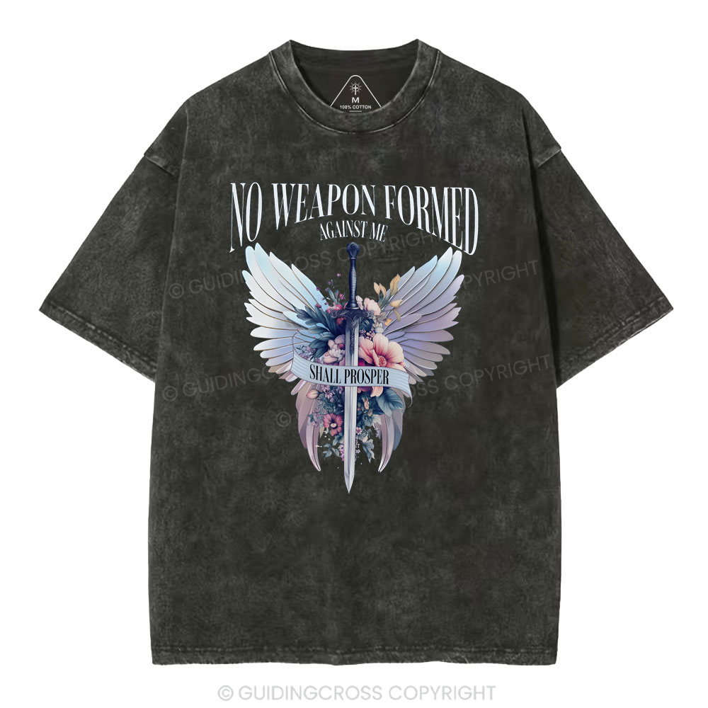 No Weapen Formed Christian Washed T-Shirt