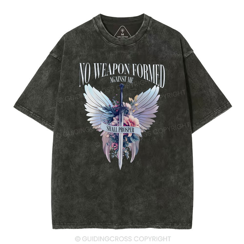 No Weapen Formed Christian Washed T-Shirt