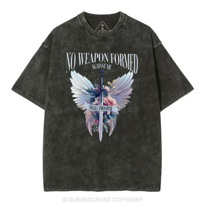 No Weapen Formed Christian Washed T-Shirt