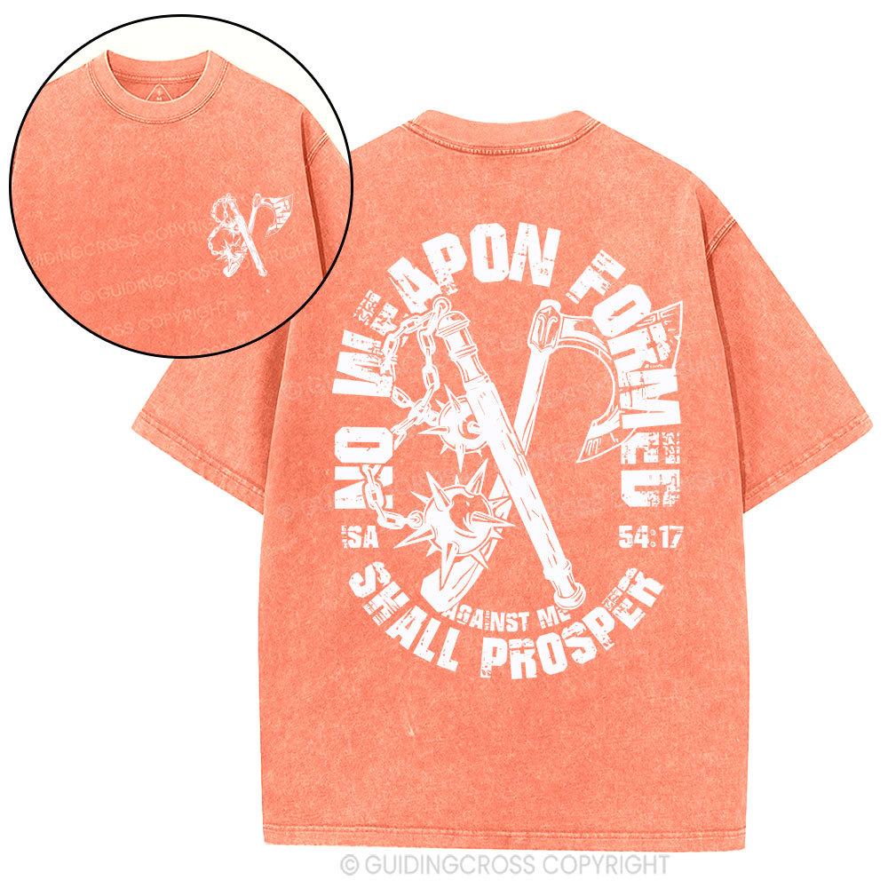 No Weapen Formed Christian Washed T-Shirt
