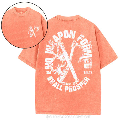 No Weapen Formed Christian Washed T-Shirt