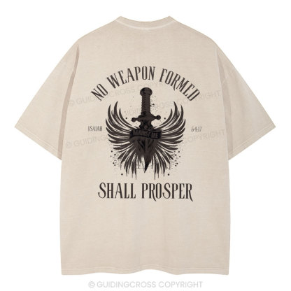 No Weapen Formed Shall Prosper Christain Washed T-Shirt