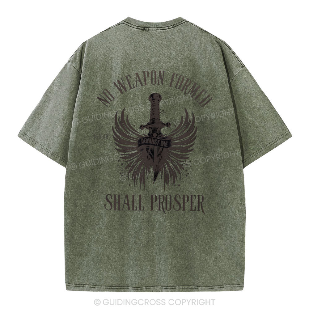No Weapen Formed Shall Prosper Christain Washed T-Shirt