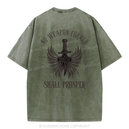 No Weapen Formed Shall Prosper Christain Washed T-Shirt