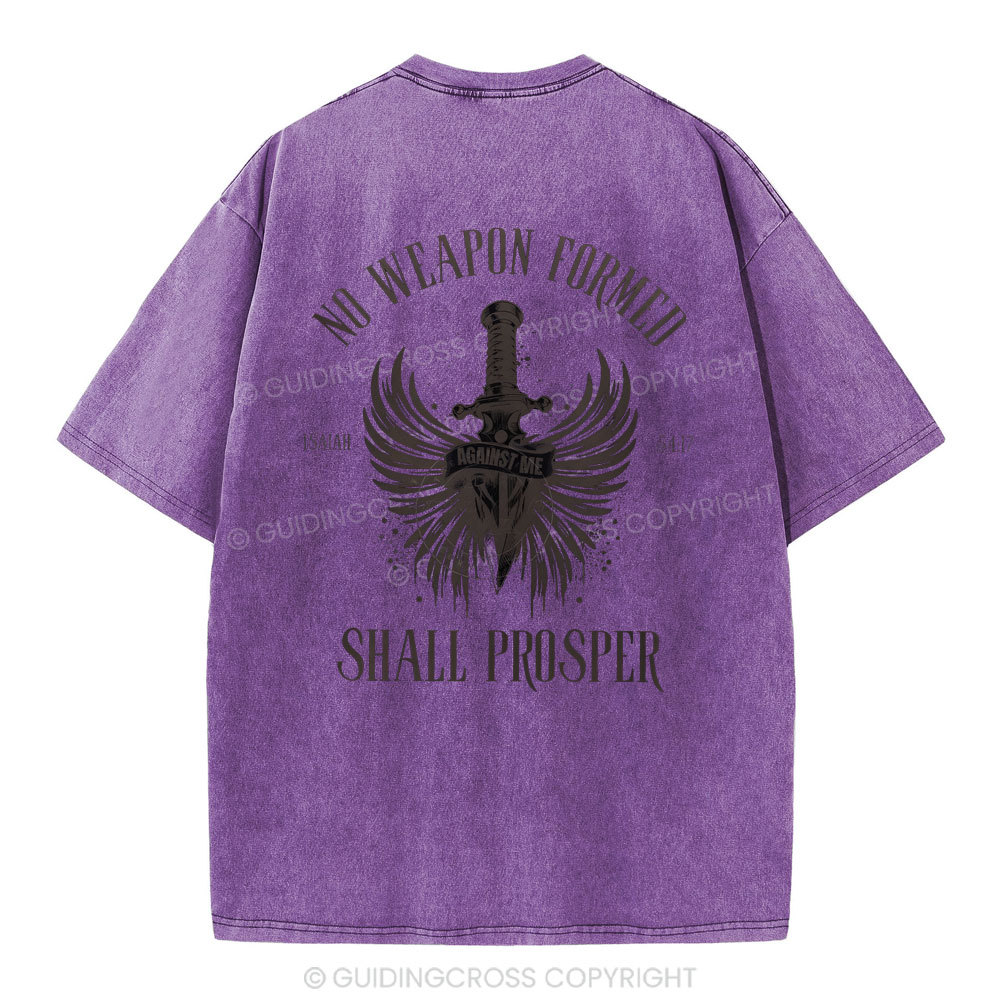 No Weapen Formed Shall Prosper Christain Washed T-Shirt
