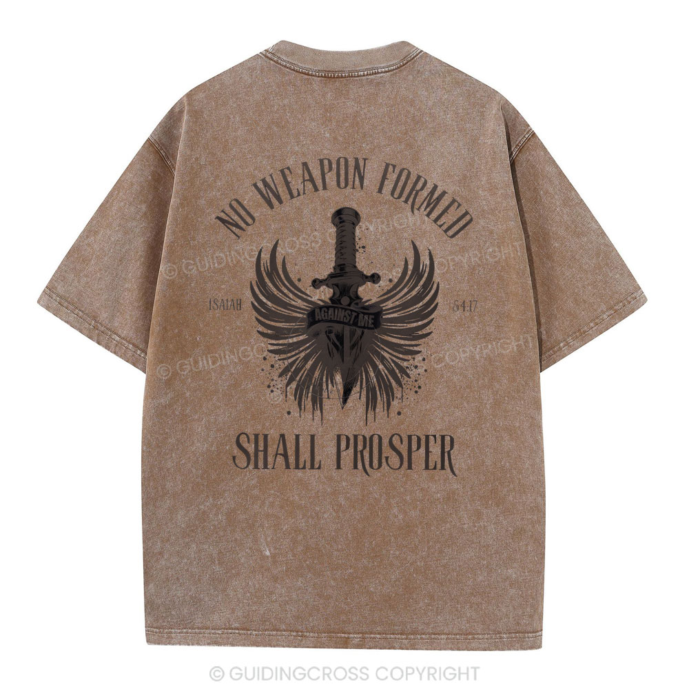 No Weapen Formed Shall Prosper Christain Washed T-Shirt