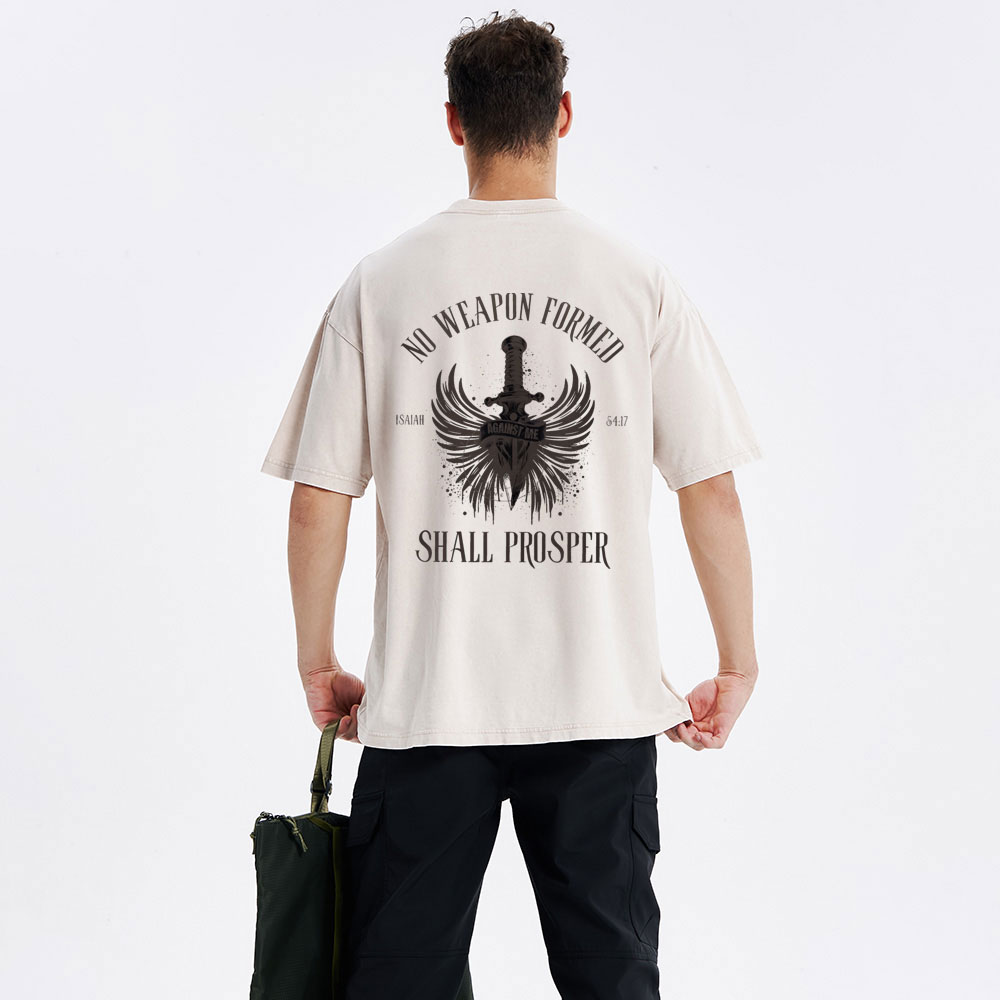 No Weapen Formed Shall Prosper Christain Washed T-Shirt