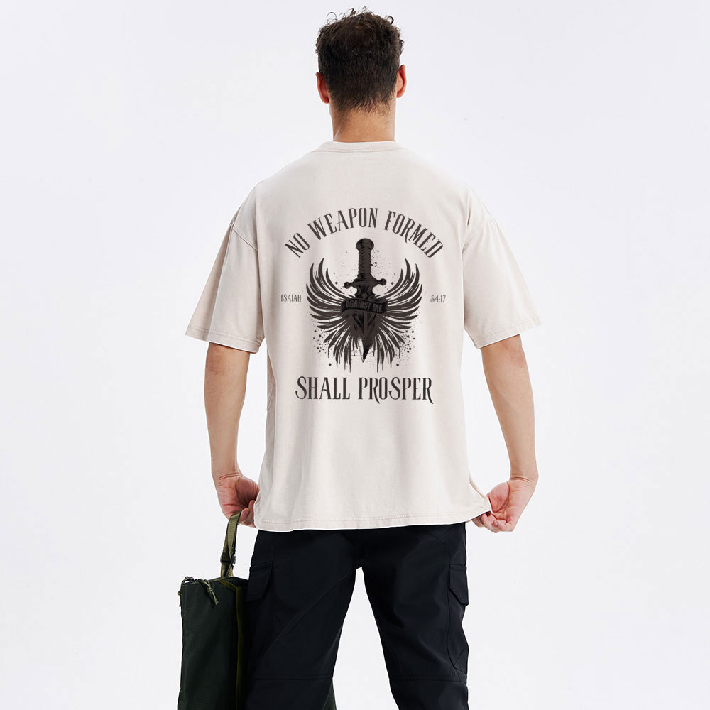 No Weapen Formed Shall Prosper Christain Washed T-Shirt