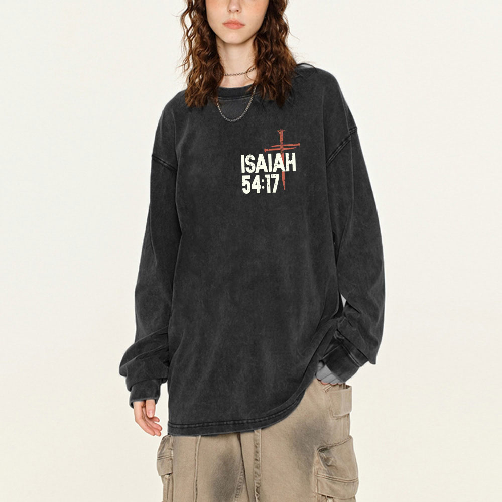 No Weapon Christian Washed Long Sleeve T-Shirt