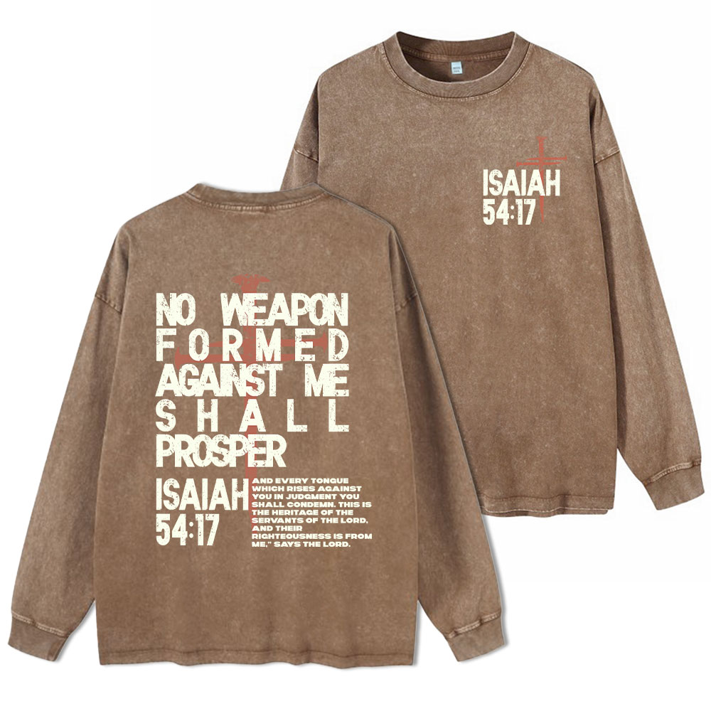 No Weapon Christian Washed Long Sleeve T-Shirt
