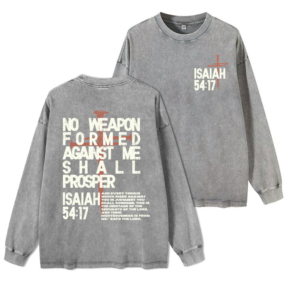 No Weapon Christian Washed Long Sleeve T-Shirt