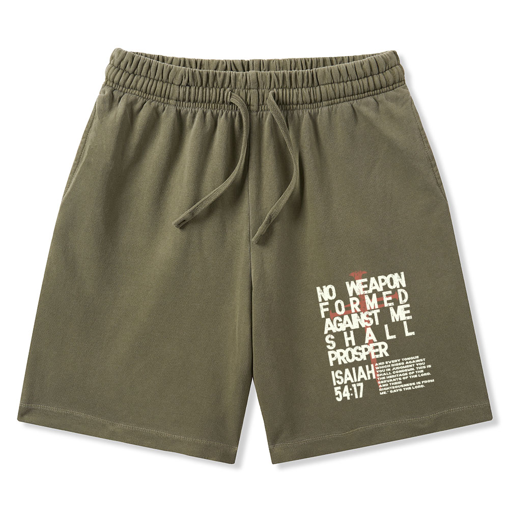 No Weapon Christian Washed Shorts