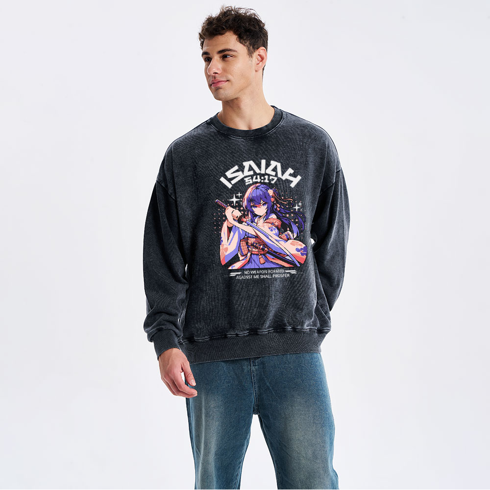 No Weapon Christian Washed Sweatshirt
