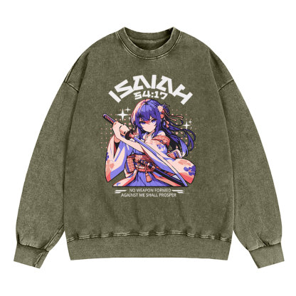 No Weapon Christian Washed Sweatshirt