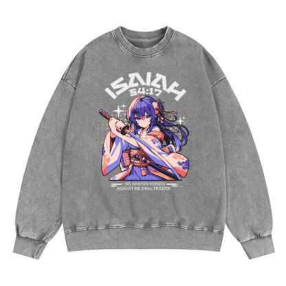 No Weapon Christian Washed Sweatshirt