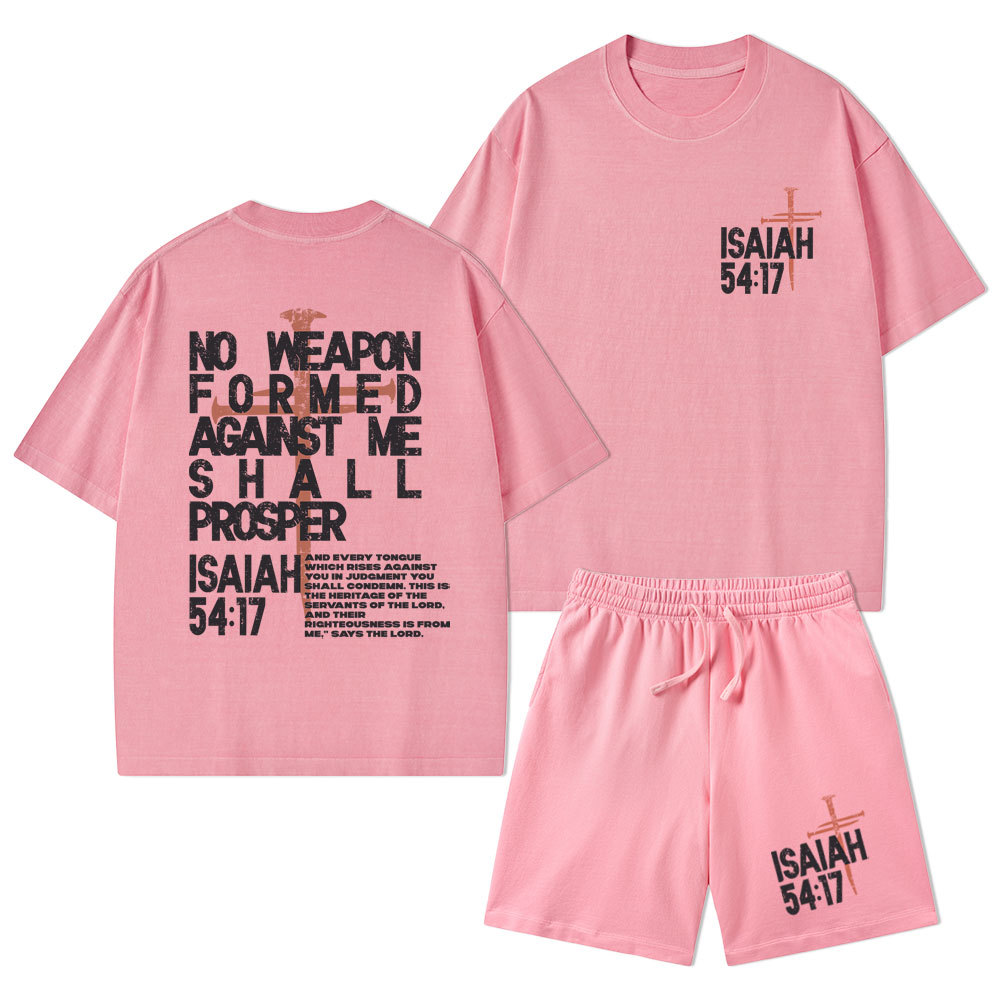 No Weapon Christian Washed T-Shirt & Shorts
