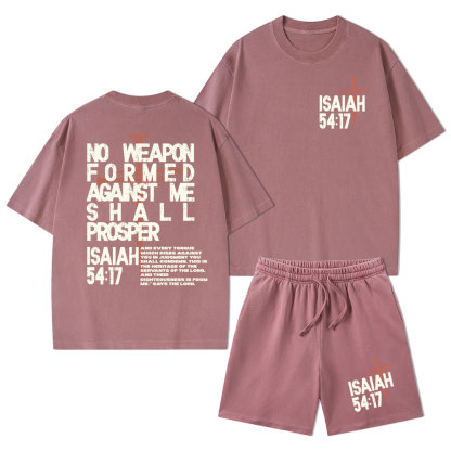 No Weapon Christian Washed T-Shirt & Shorts