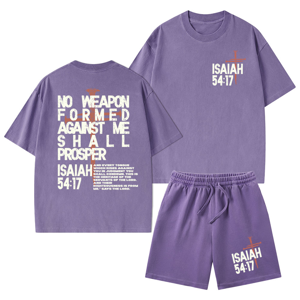 No Weapon Christian Washed T-Shirt & Shorts