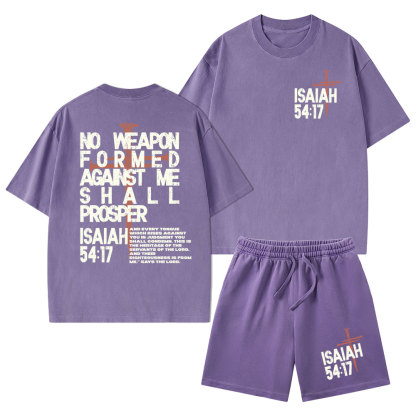 No Weapon Christian Washed T-Shirt & Shorts