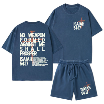 No Weapon Christian Washed T-Shirt & Shorts