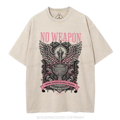 No Weapon  Christian Washed T-Shirt