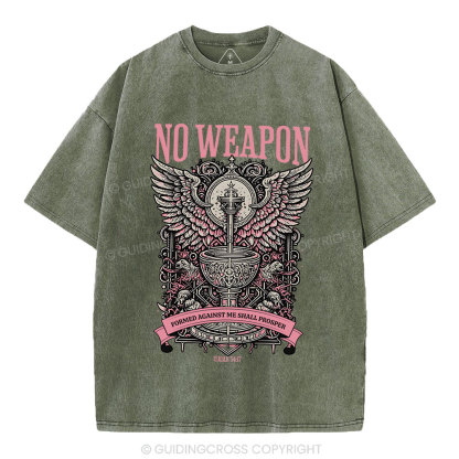 No Weapon  Christian Washed T-Shirt