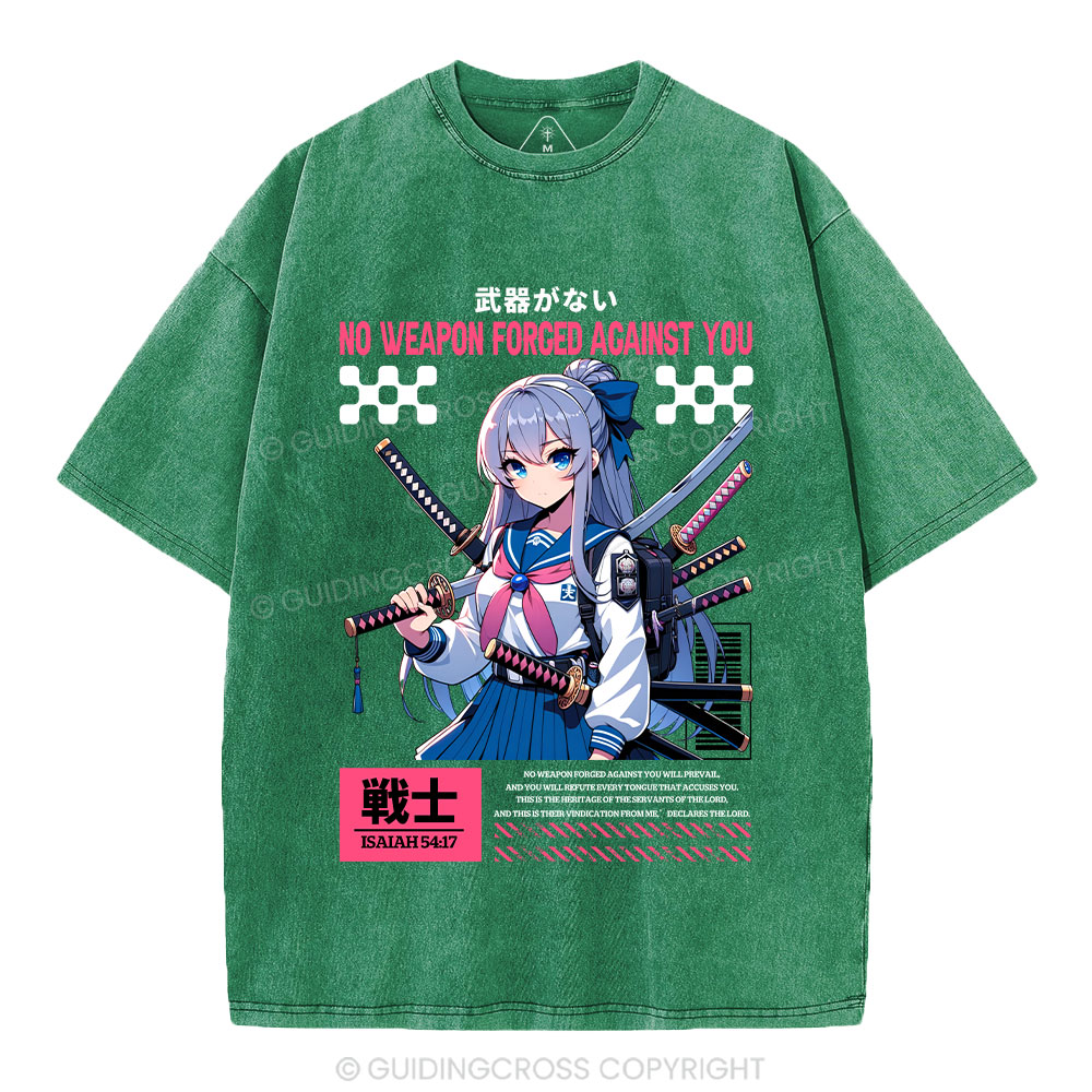 No Weapon Forged Against You Christian Washed T-Shirt