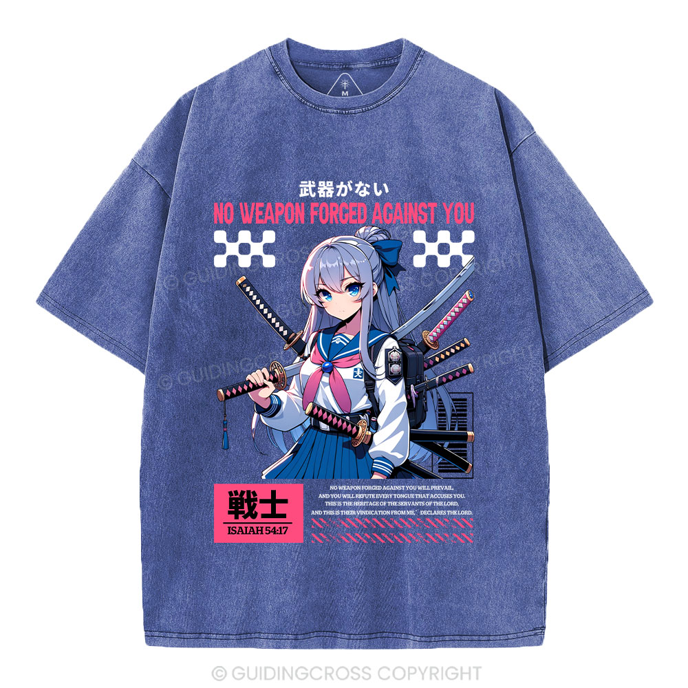 No Weapon Forged Against You Christian Washed T-Shirt