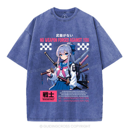 No Weapon Forged Against You Christian Washed T-Shirt