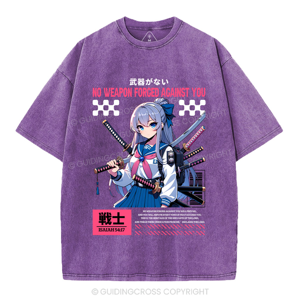 No Weapon Forged Against You Christian Washed T-Shirt