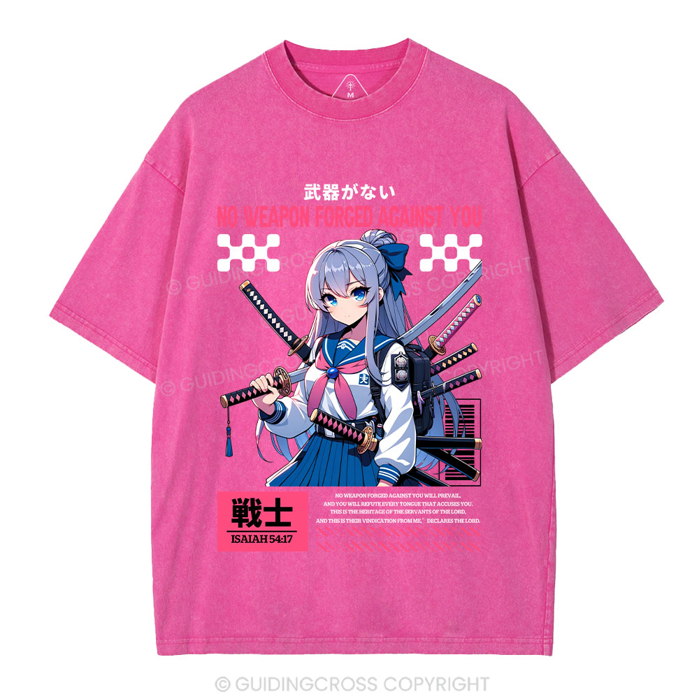 No Weapon Forged Against You Christian Washed T-Shirt