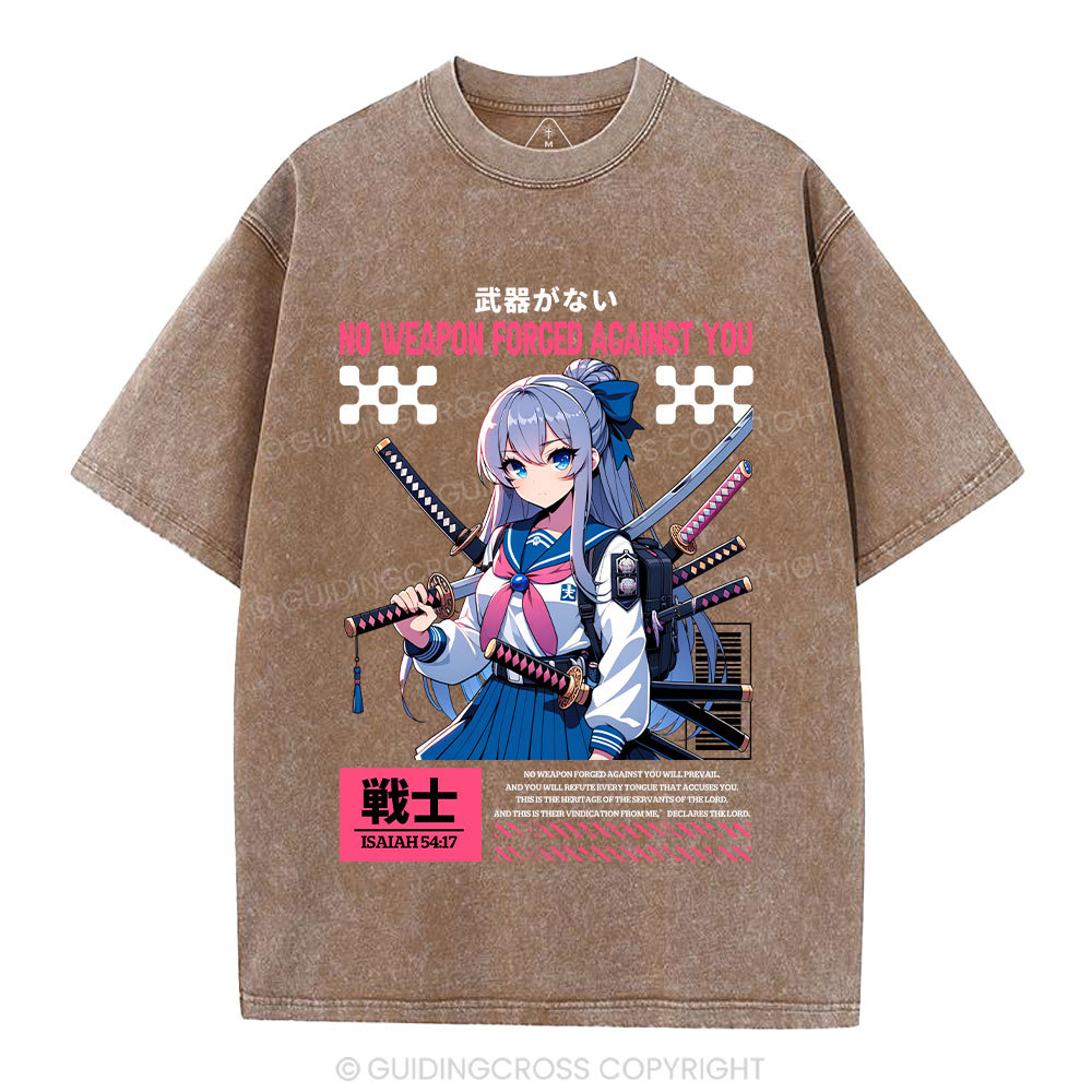 No Weapon Forged Against You Christian Washed T-Shirt