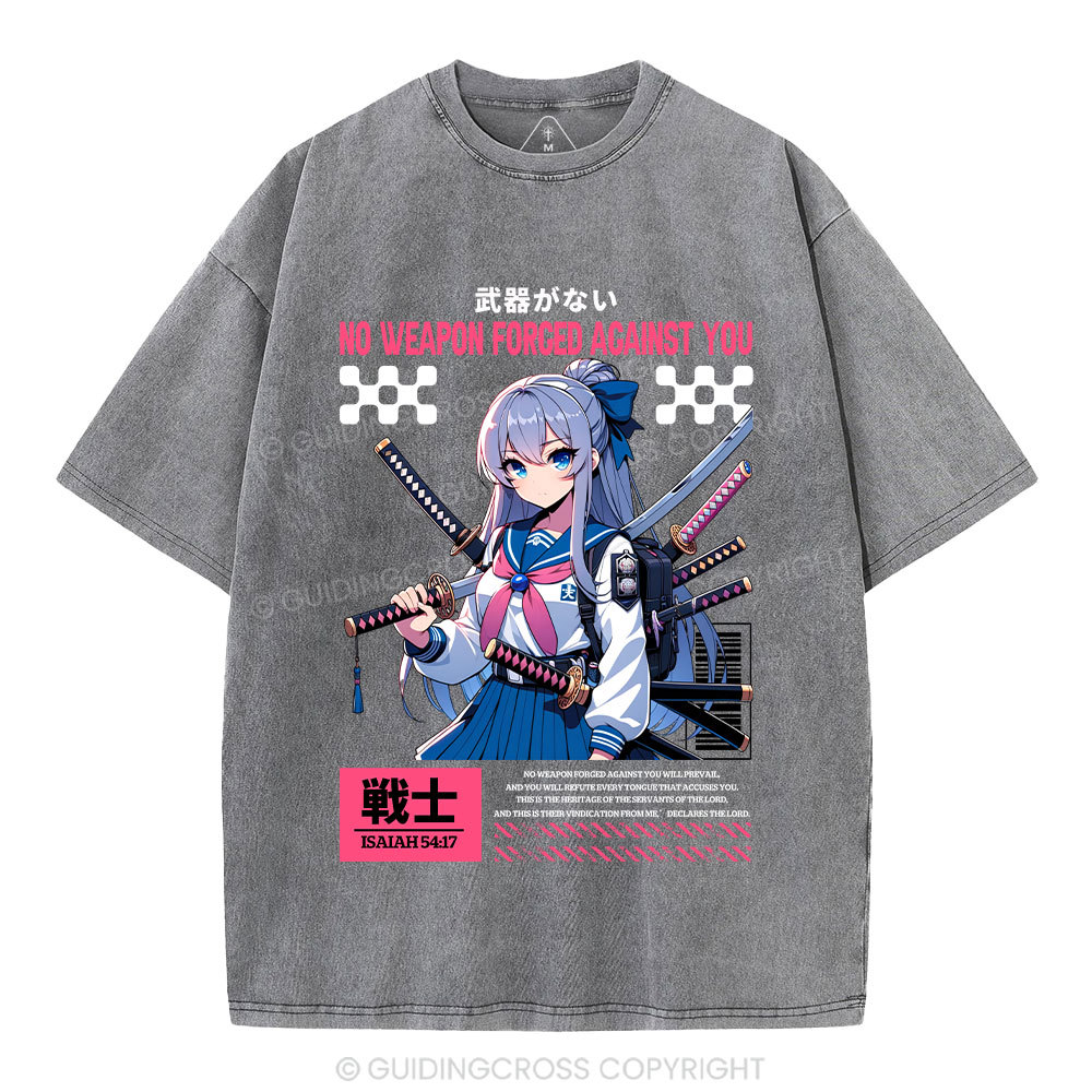 No Weapon Forged Against You Christian Washed T-Shirt