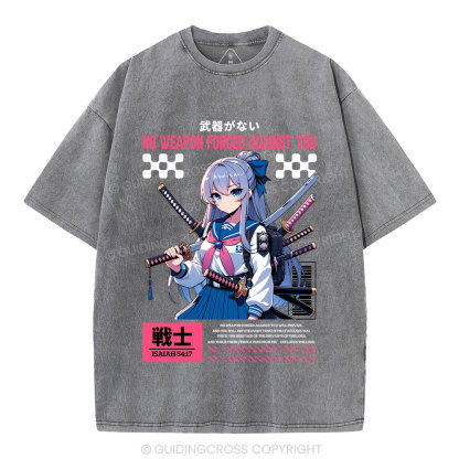 No Weapon Forged Against You Christian Washed T-Shirt