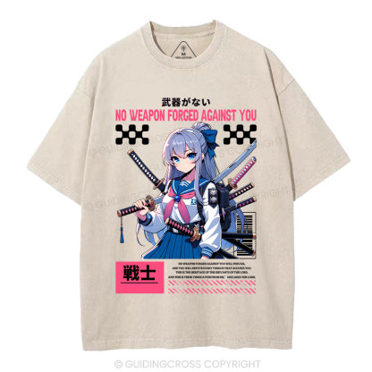 No Weapon Forged Against You Christian Washed T-Shirt