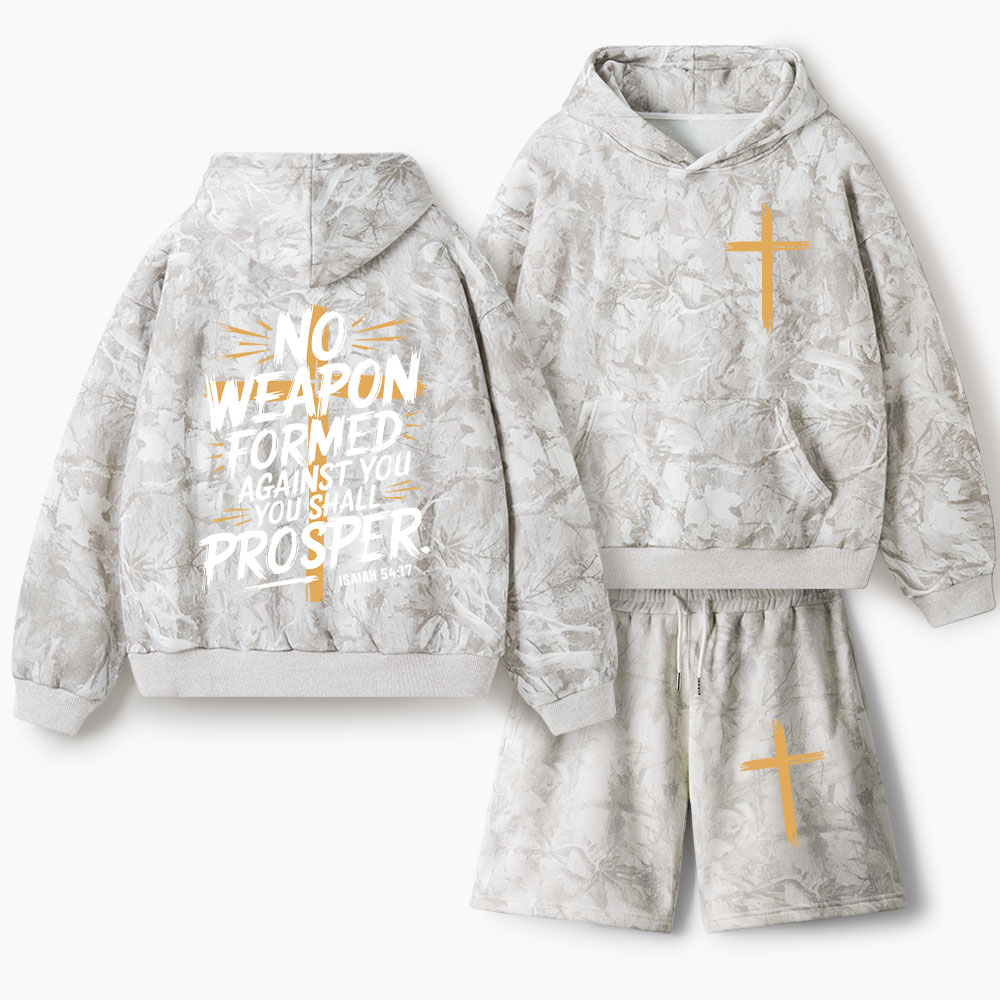 No Weapon Formed Against Christian Camo Fleece Hoodie Set