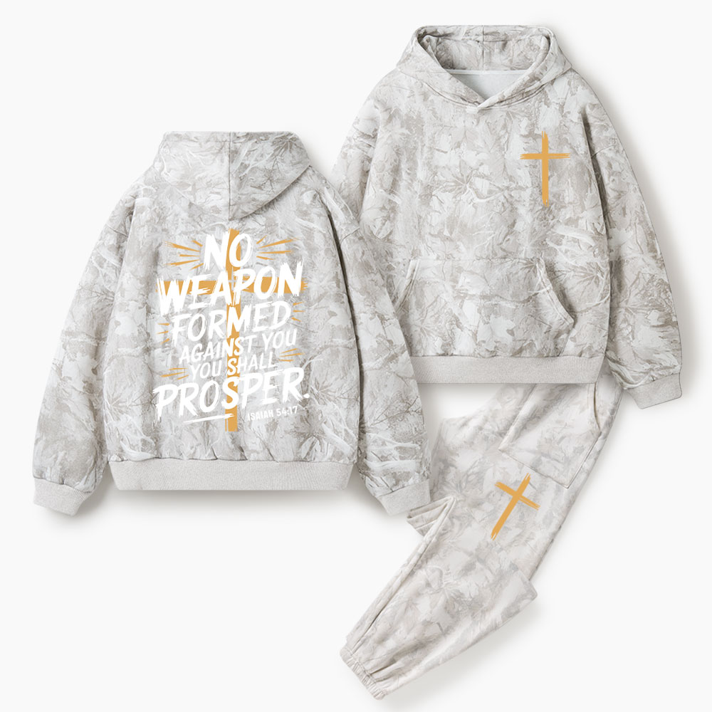 No Weapon Formed Against Christian Camo Fleece Hoodie Set