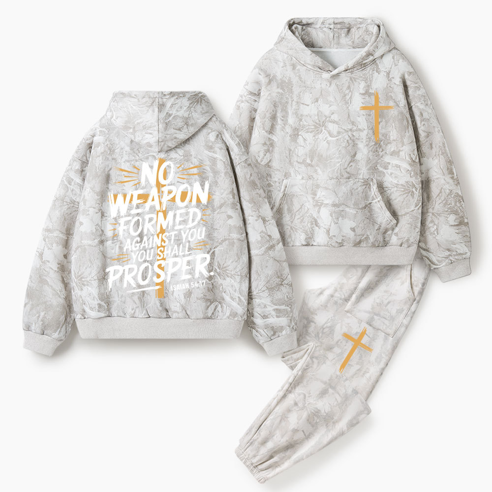 No Weapon Formed Against Christian Camo Fleece Hoodie Set