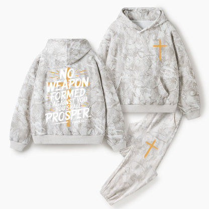 No Weapon Formed Against Christian Camo Fleece Hoodie Set