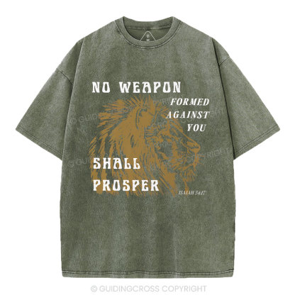 No Weapon Formed Against You  Christian Washed T-Shirt