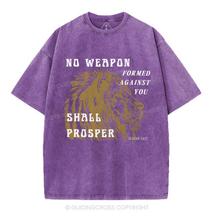 No Weapon Formed Against You  Christian Washed T-Shirt